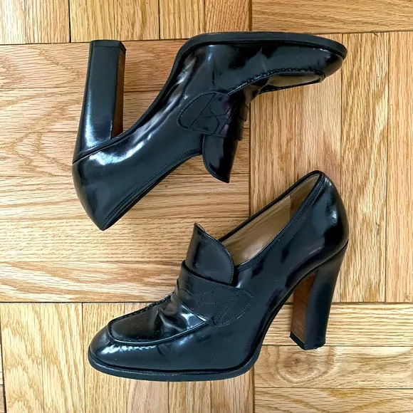 Stephane Kélian Black High Heel Loafers