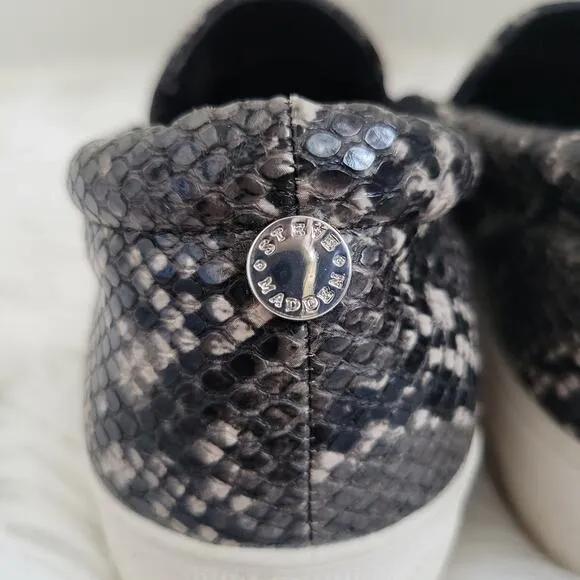 Steve Madden Gills Snake Skin Slip-On Platform Sneakers Size 8.5