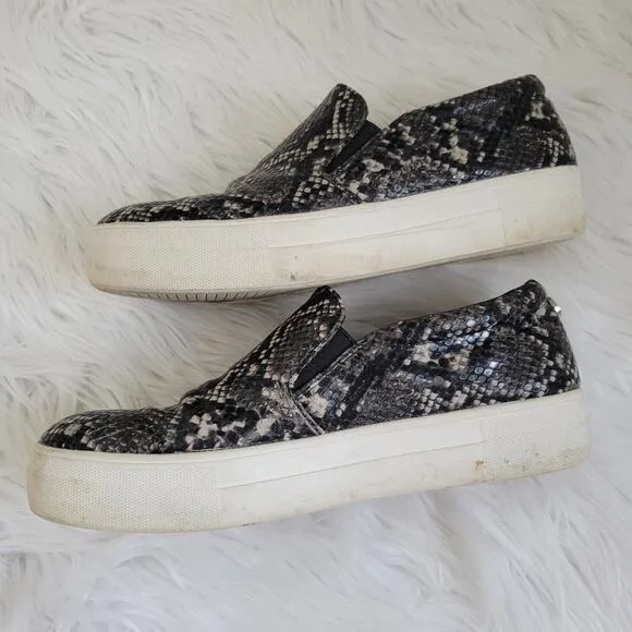 Steve Madden Gills Snake Skin Slip-On Platform Sneakers Size 8.5
