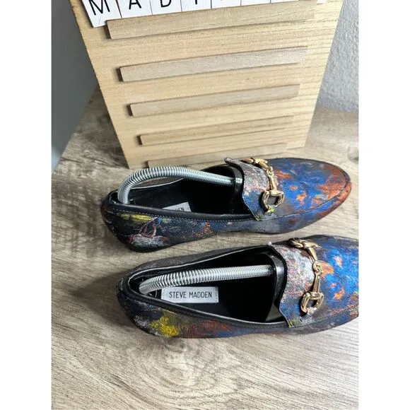 Steve Madden Men’s 7.5M Patterned Horsebit Risky Loafers