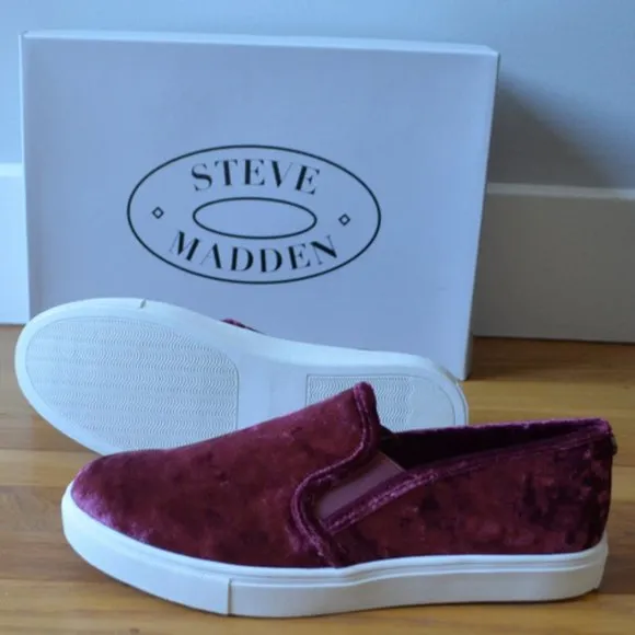 STEVE MADDEN Velvet Slip On Sneakers