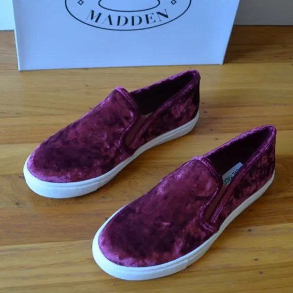 STEVE MADDEN Velvet Slip On Sneakers