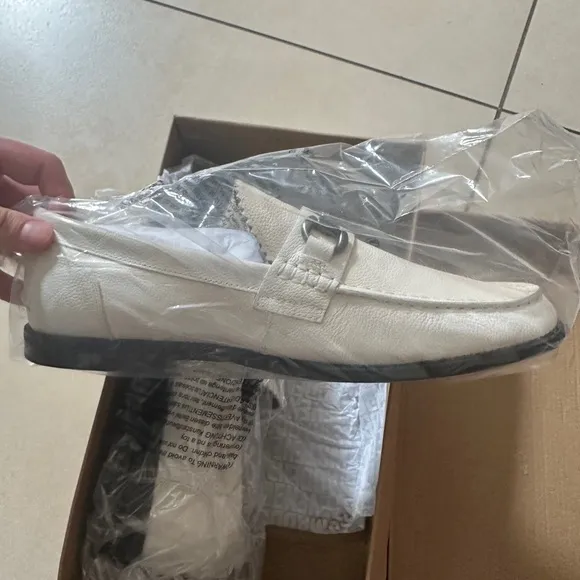 Steve Madden White Leather Loafers