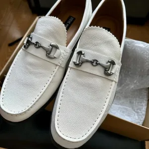 Steve Madden White Leather Loafers