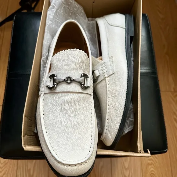 Steve Madden White Leather Loafers