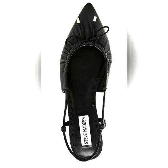 Steve Madden Women's Laylah Pointed-Toe Pleated Slingback Flats