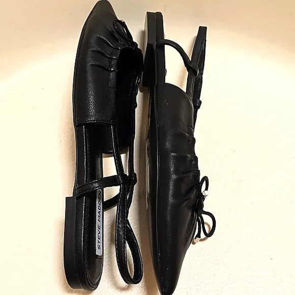 Steve Madden Women's Laylah Pointed-Toe Pleated Slingback Flats