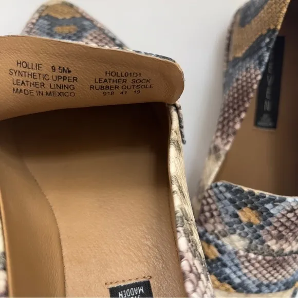 Steve Madden Women’s Snake Print Pointed Toe Hollie Loafers Flats Size 9.5 NWOB