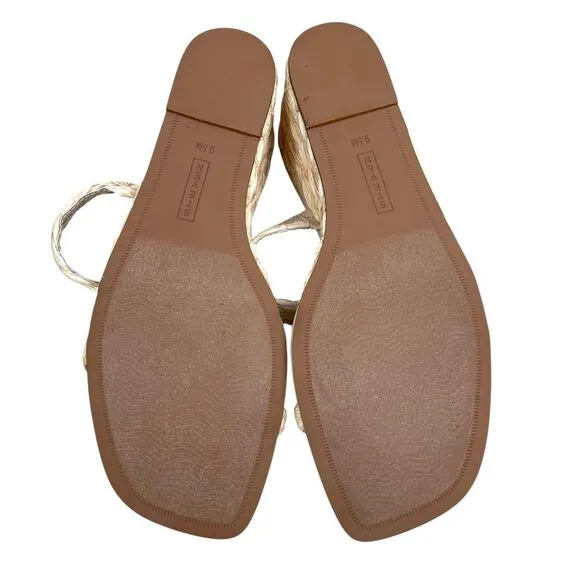Steven New York Ardy Womens‎ Wedge Sandals Raffia Braided Espadrille Slides 9.5M