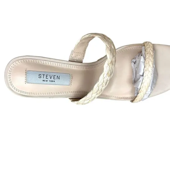 Steven New York Ardy Womens‎ Wedge Sandals Raffia Braided Espadrille Slides 9.5M