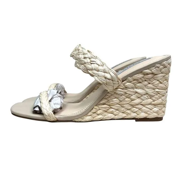 Steven New York Ardy Womens‎ Wedge Sandals Raffia Braided Espadrille Slides 9.5M