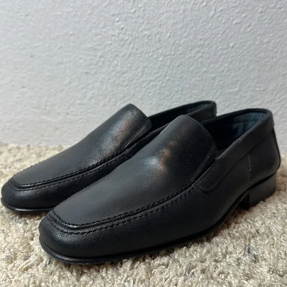 Stravers Black Leather Loafers Men’s size 38