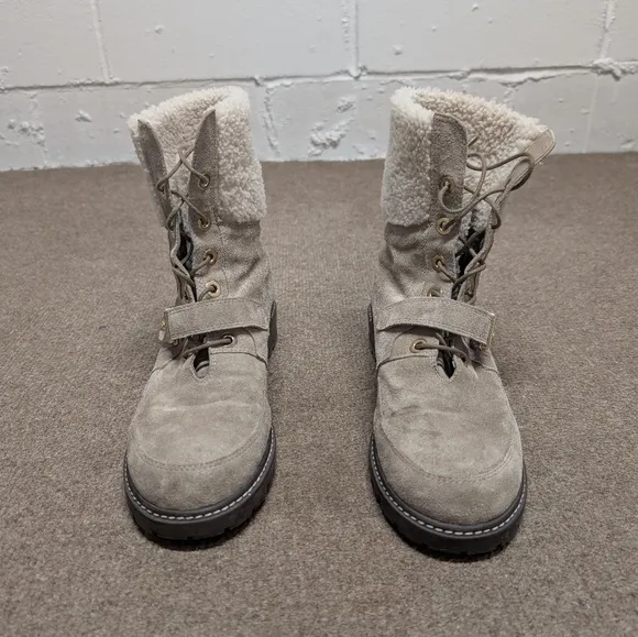 STUART WEITZMAN (8M) Women's Shearling-Lined Suede Boots