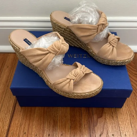 Stuart Weitzman Adobe Swede Espadrilles Size 9