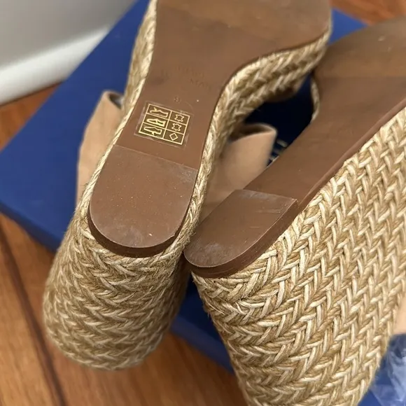 Stuart Weitzman Adobe Swede Espadrilles Size 9
