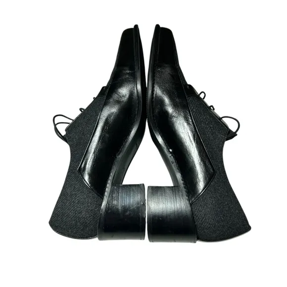 Stuart Weitzman Black and Gray Oxford Shoes with Block Heel size 8.5B women’s