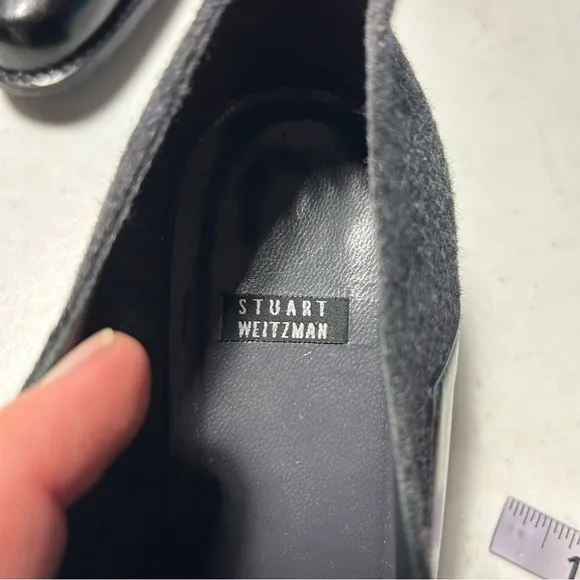 Stuart Weitzman Black and Gray Oxford Shoes with Block Heel size 8.5B women’s