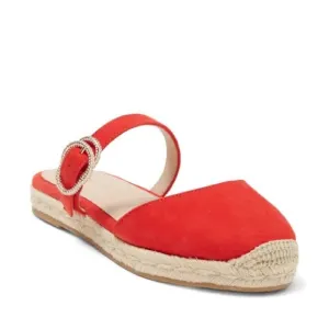 STUART WEITZMAN Crystal Buckle Suede Espadrilles Mule