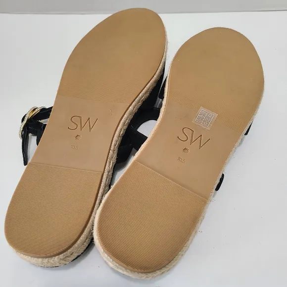 Stuart Weitzman Crystal Buckle Suede Espadrilles Size‎ 10.5