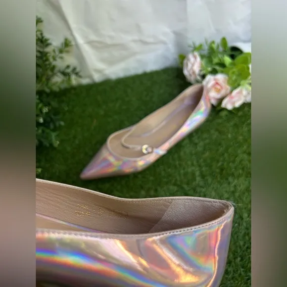 Stuart Weitzman EMILIA MARY JANE FLAT inBALLET  Iridescent Patent size 8 new