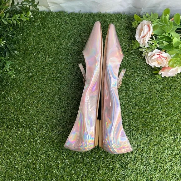 Stuart Weitzman EMILIA MARY JANE FLAT inBALLET  Iridescent Patent size 8 new