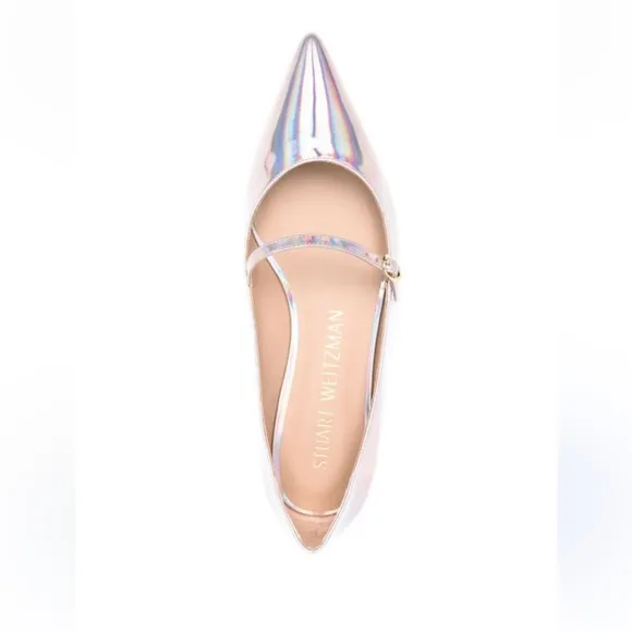 Stuart Weitzman EMILIA MARY JANE FLAT inBALLET  Iridescent Patent size 8 new