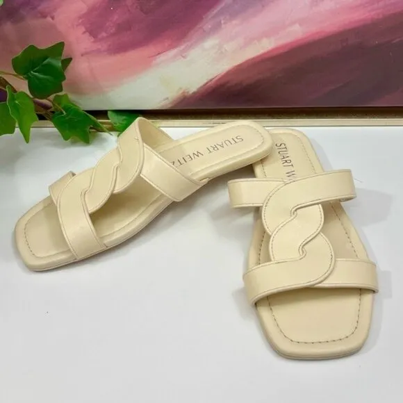 STUART WEITZMAN Ibiza twisted leather slides Size 6