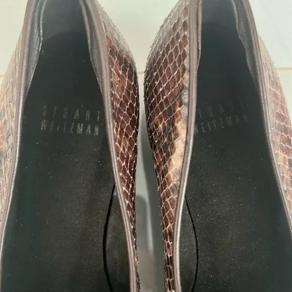 Stuart Weitzman Made in Italy Snake Skin Leather Upper Loafers Wms 6.5
