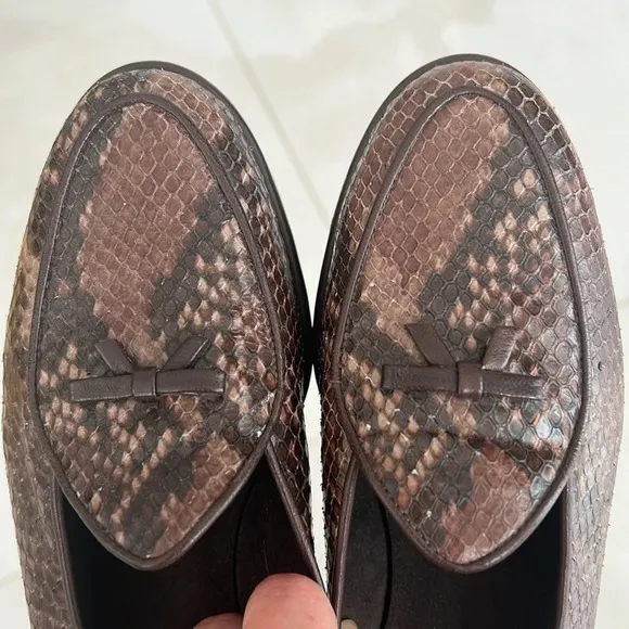 Stuart Weitzman Made in Italy Snake Skin Leather Upper Loafers Wms 6.5