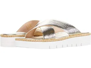 Stuart Weitzman Roza Lift Slide Platino/White 10.5 M