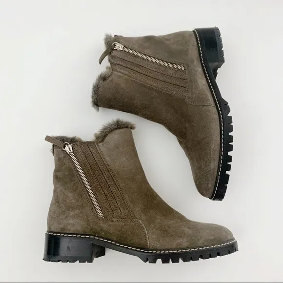 Stuart Weitzman Stormy Faux Fur Trim Suede Boots