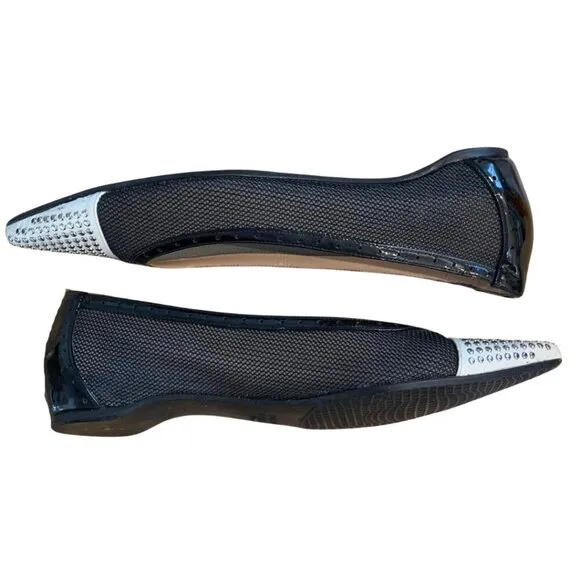 Stuart Weitzman Tipper Studded Ballet Flats Womens Size 8.5