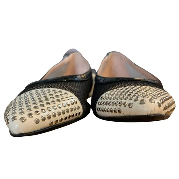 Stuart Weitzman Tipper Studded Ballet Flats Womens Size 8.5