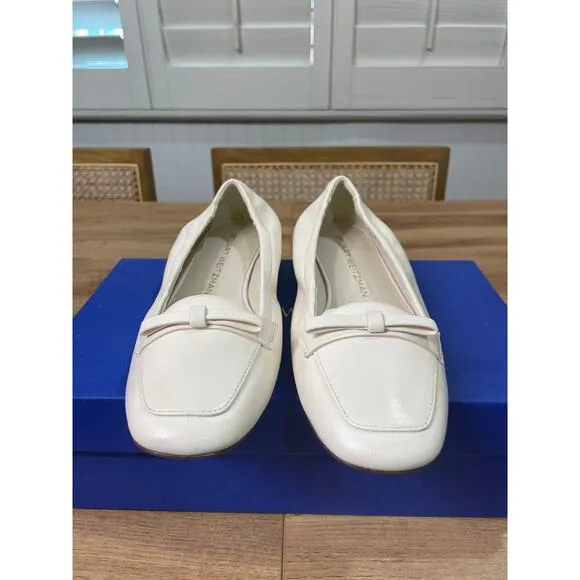 Stuart Weitzman Tully Loafer Seashell Lacquered Nappa Size 6.5 NIB Ballet Flat