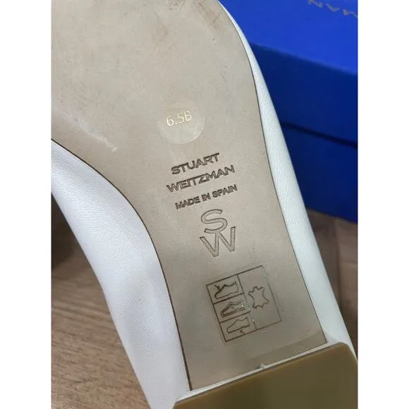 Stuart Weitzman Tully Loafer Seashell Lacquered Nappa Size 6.5 NIB Ballet Flat