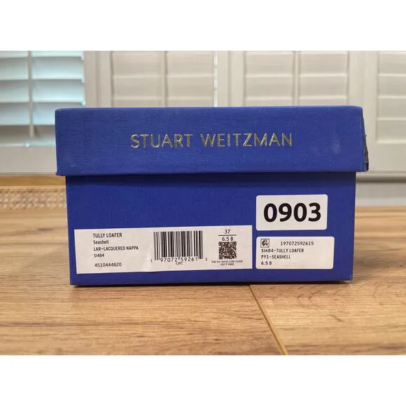 Stuart Weitzman Tully Loafer Seashell Lacquered Nappa Size 6.5 NIB Ballet Flat