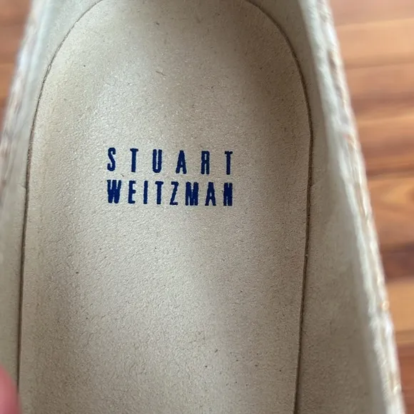 Stuart Weitzman Turquoise Blue and Silver Flat Espadrilles Women's Shoes - Sz 8