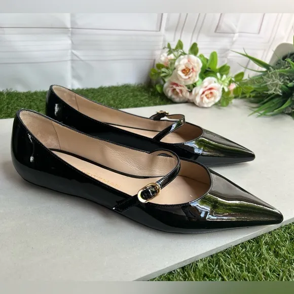 STUART WEITZMANEmilia black Patent Mary Jane Ballerina Flats Sz6.5 gently used