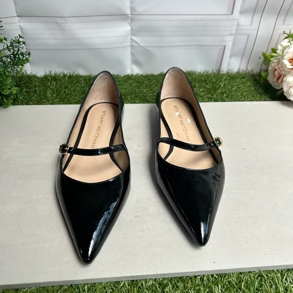STUART WEITZMANEmilia black Patent Mary Jane Ballerina Flats Sz6.5 gently used