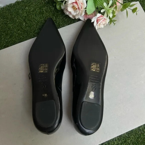 STUART WEITZMANEmilia black Patent Mary Jane Ballerina Flats Sz6.5 gently used