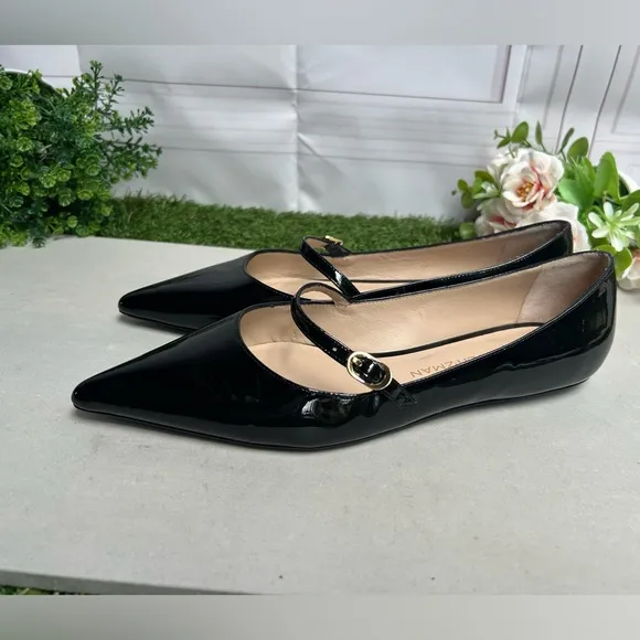 STUART WEITZMANEmilia black Patent Mary Jane Ballerina Flats Sz6.5 gently used