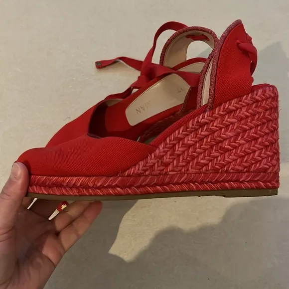 Stuart Weizmann Red MARGUERITA size 8,5 excellent condition, clean espadrilles
