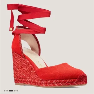 Stuart Weizmann Red MARGUERITA size 8,5 excellent condition, clean espadrilles