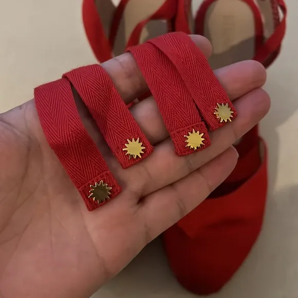 Stuart Weizmann Red MARGUERITA size 8,5 excellent condition, clean espadrilles