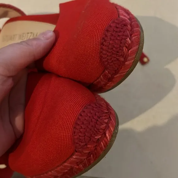 Stuart Weizmann Red MARGUERITA size 8,5 excellent condition, clean espadrilles