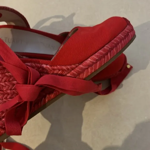 Stuart Weizmann Red MARGUERITA size 8,5 excellent condition, clean espadrilles