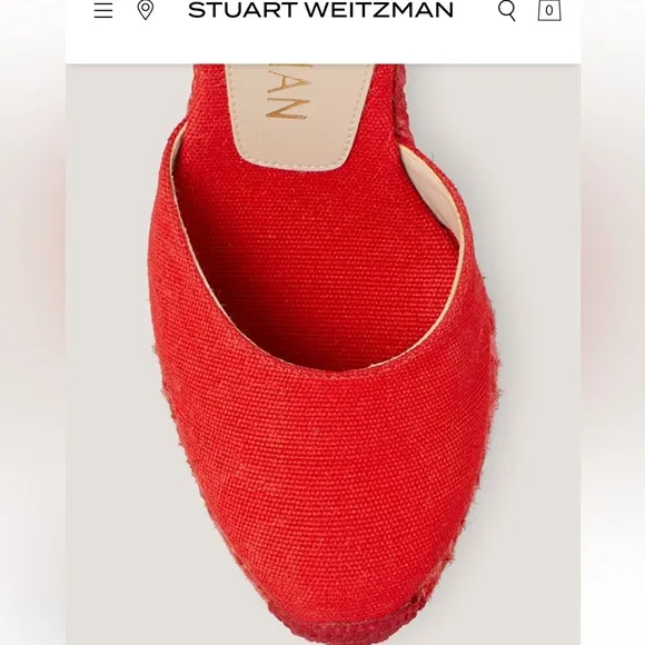 Stuart Weizmann Red MARGUERITA size 8,5 excellent condition, clean espadrilles