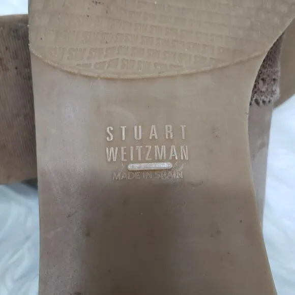 Stuart Weitzman Guything Wingtip Tassel Loafer Lizard Print Suede Leather 9.5