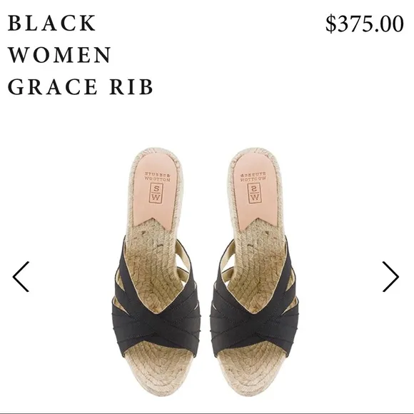 Stubbs &amp; Wootton Grace Rib Black Wedge Espadrilles