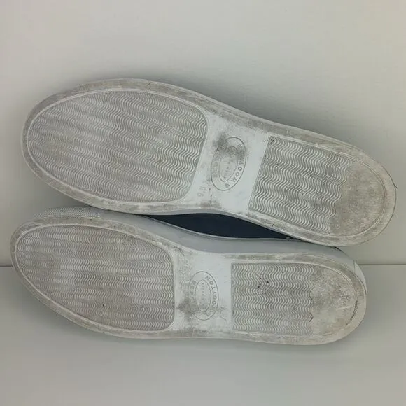 Stubbs and Wootton Men'sEmbroidered Nautical Linen Slip on Sneakers Size 9.5